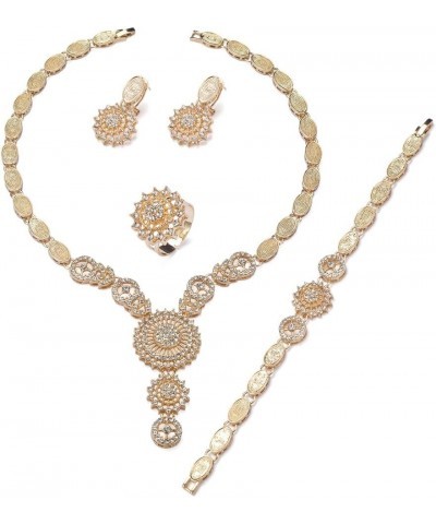 4 Pack 14K Gold Filled Kundan Jewelry Sets For Women Prom Indian Jewelry Lady Necklace Earrings Set (L) $12.60 Jewelry Sets