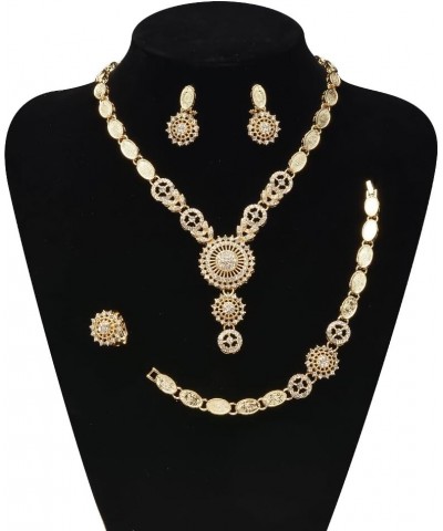 4 Pack 14K Gold Filled Kundan Jewelry Sets For Women Prom Indian Jewelry Lady Necklace Earrings Set (L) $12.60 Jewelry Sets