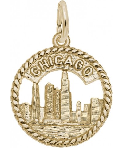 Chicago Skyline Charm, Charms for Bracelets and Necklaces yellow gold plated silver $20.18 Bracelets