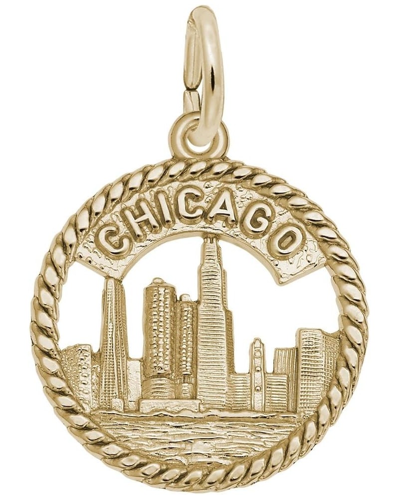 Chicago Skyline Charm, Charms for Bracelets and Necklaces yellow gold plated silver $20.18 Bracelets