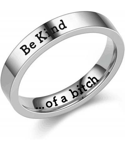 Be Kind Of A Bitch Ring for Women Engraved Ring Silver Statement Rings Stainless Steel Ring Personalized Jewelry Gift 9 $5.69...