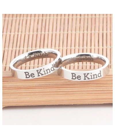 Be Kind Of A Bitch Ring for Women Engraved Ring Silver Statement Rings Stainless Steel Ring Personalized Jewelry Gift 9 $5.69...