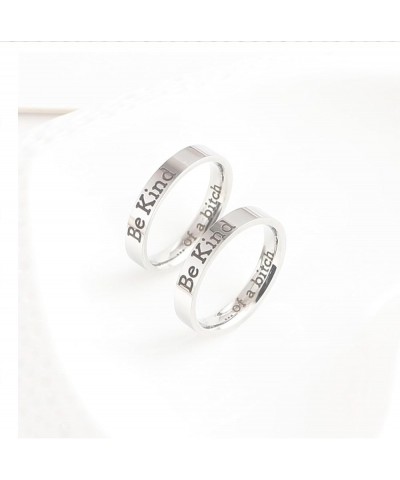 Be Kind Of A Bitch Ring for Women Engraved Ring Silver Statement Rings Stainless Steel Ring Personalized Jewelry Gift 9 $5.69...