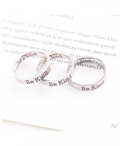 Be Kind Of A Bitch Ring for Women Engraved Ring Silver Statement Rings Stainless Steel Ring Personalized Jewelry Gift 9 $5.69...