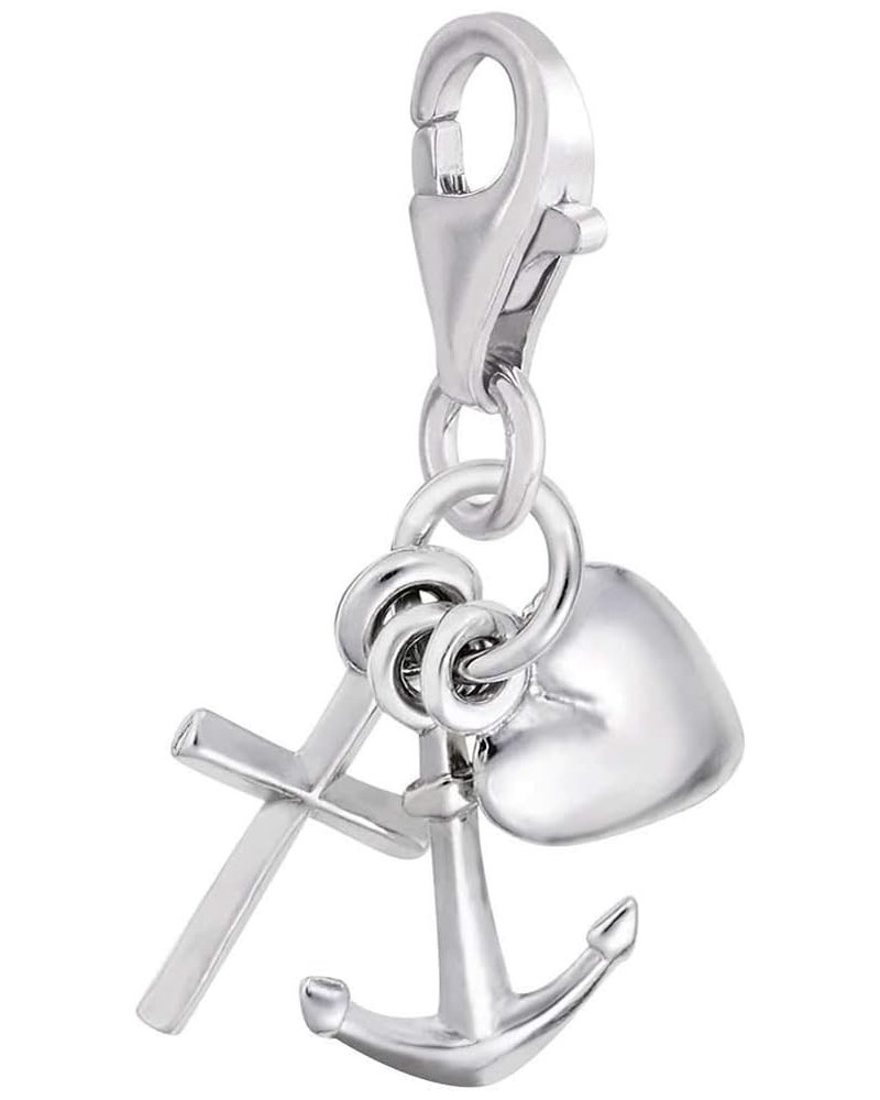 Faith Hope & Charity Charm with Lobster Clasp White Gold $16.99 Bracelets