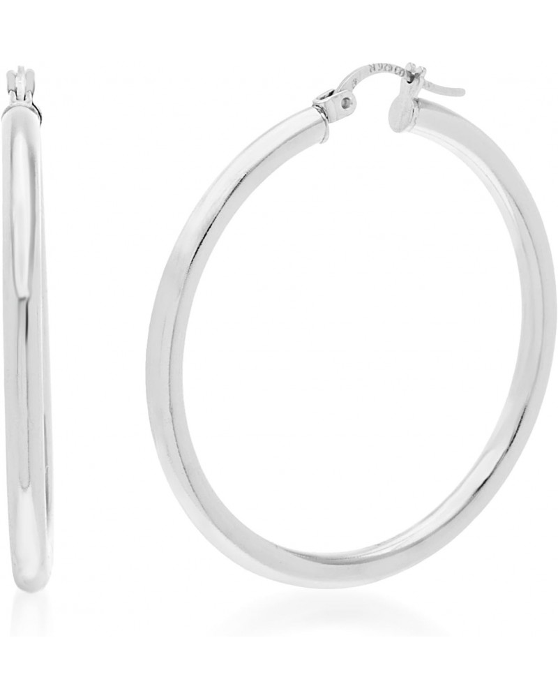 925 Sterling Silver Polished 40mm Hollow Hoop Earrings for Women $10.52 Earrings