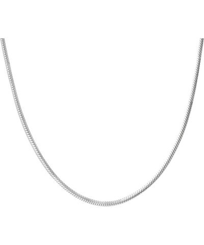 Sterling Silver Chain Necklace for Women Snake 1.9mm Tarnish Resistant Responsibly Sourced - Non-Migrating Clasp Design - Ste...