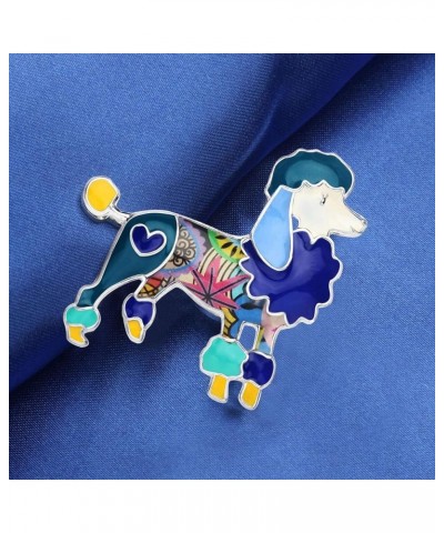 Cute Poodle Dog Brooch Pins for Women Teens Girls Floral Enamel Dog Brooch Jewelry Clothes Scarf Jacket Decoration Blue $8.79...