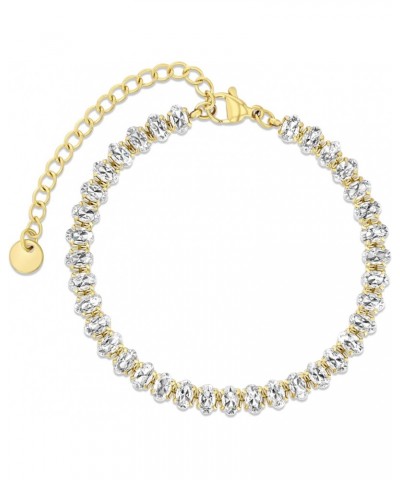 18K Gold Plated Stainless Steel Round Cubic Zirconia Eternity Tennis Bracelet, Hypoallergenic, Waterproof & Tarnish Free $18....