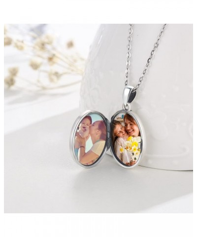 Locket Necklace Rabbit Locket That Holds Pictures 925 Sterling Silver Bunny Photo Lockets Personalized Customize Gifts for Wo...