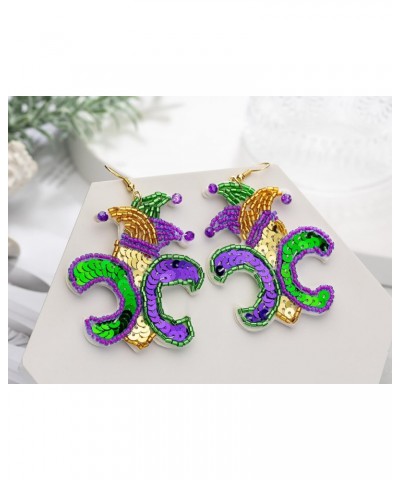 Mardi Gras Earrings Bling for Women, Beaded Mardi Gras Earrings, Mardi Gras Beaded Earrings Party Jewelry $5.82 Earrings