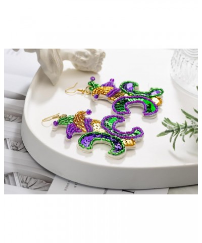 Mardi Gras Earrings Bling for Women, Beaded Mardi Gras Earrings, Mardi Gras Beaded Earrings Party Jewelry $5.82 Earrings