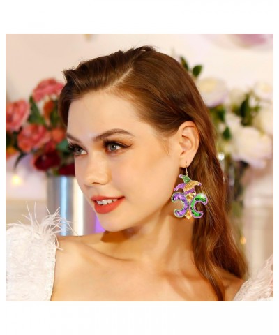 Mardi Gras Earrings Bling for Women, Beaded Mardi Gras Earrings, Mardi Gras Beaded Earrings Party Jewelry $5.82 Earrings