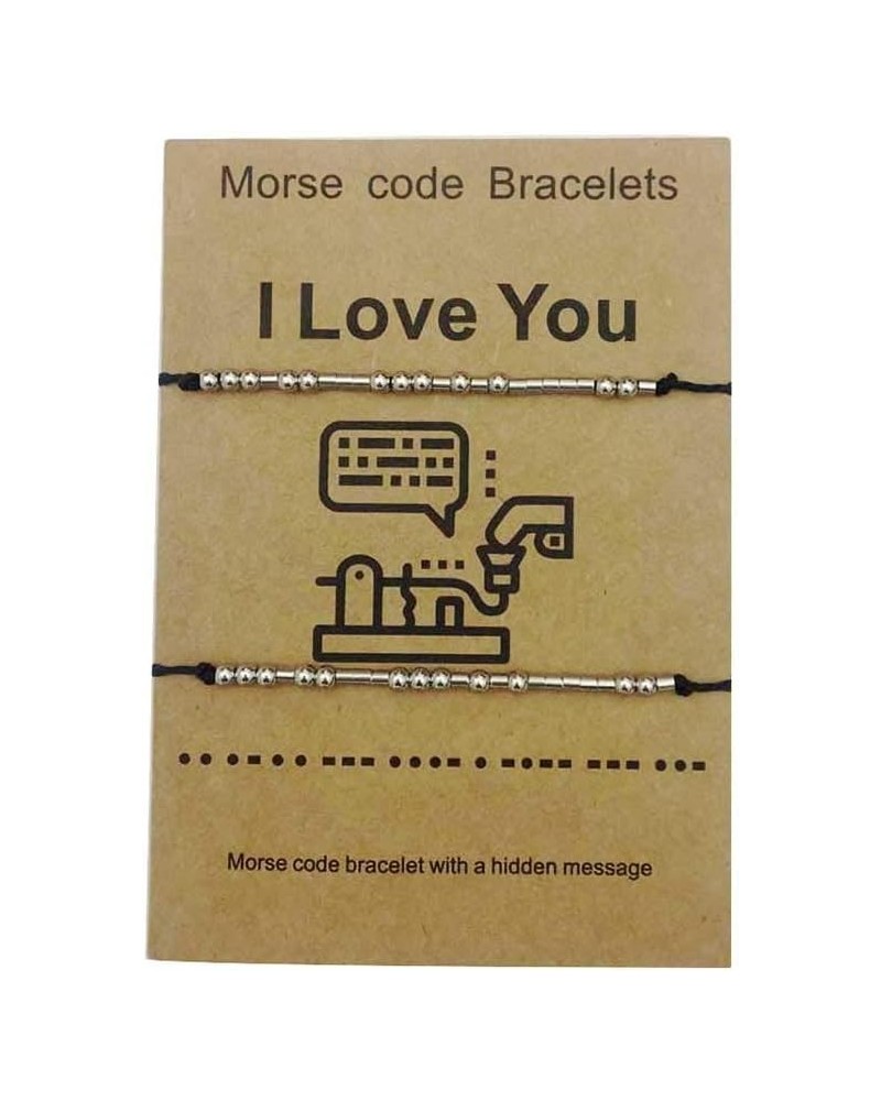 I Love You Morse Code Bracelet Couples Matching Bracelets for Him and Her Boyfriend and Girlfriend Mother and Daughter Jewelr...