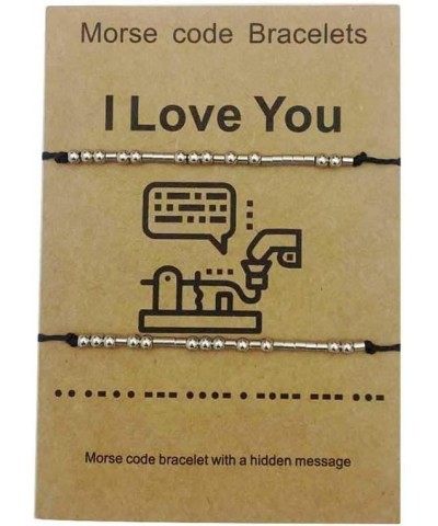 I Love You Morse Code Bracelet Couples Matching Bracelets for Him and Her Boyfriend and Girlfriend Mother and Daughter Jewelr...