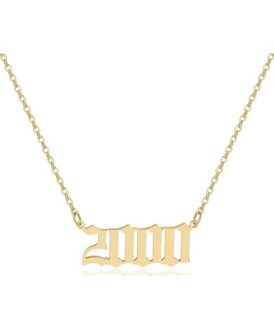 Birth Year Necklace,Year Necklace,18k Gold Plated Pendant Necklace for Women,1980-2020 2000 $7.97 Necklaces