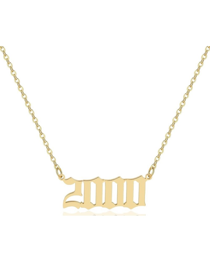 Birth Year Necklace,Year Necklace,18k Gold Plated Pendant Necklace for Women,1980-2020 2000 $7.97 Necklaces