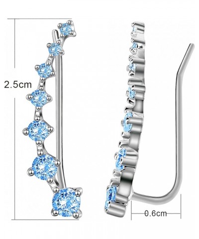 Ear Jewelry for Women 7 Star Ear Cuffs Climber Earrings 925 Sterling Silver Hypoallergenic Earring with Cubic Zirconia for Bi...