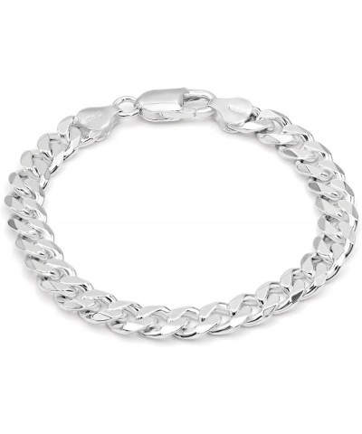 Sterling Silver 7mm Cuban Curb Link Bracelet for Men | Solid 925 Chain Bracelet Jewelry for Men | Made in Italy 8 Inches $33....