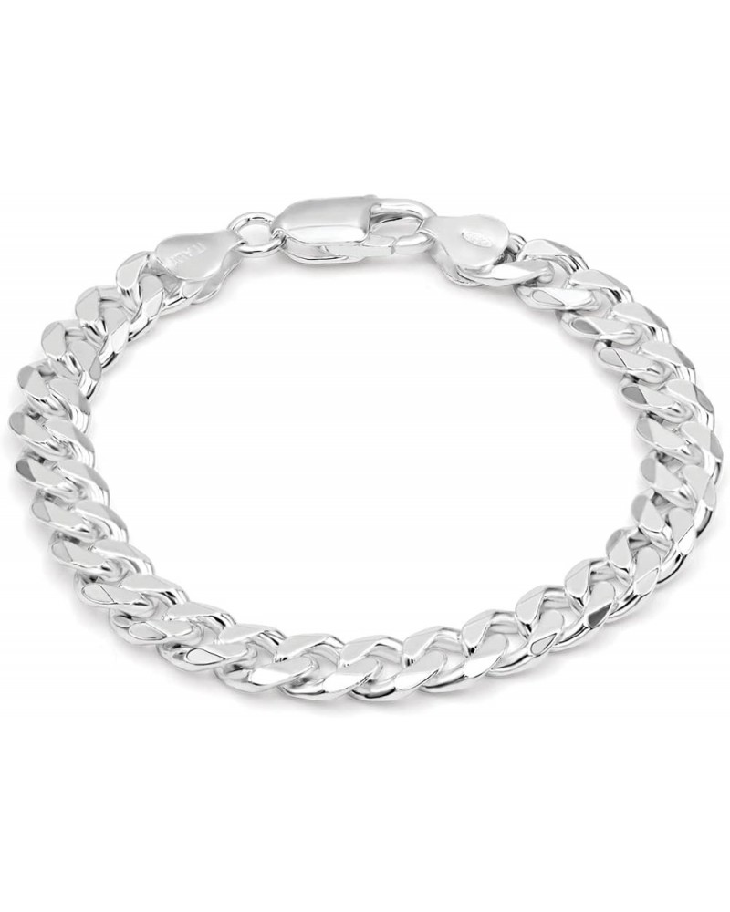 Sterling Silver 7mm Cuban Curb Link Bracelet for Men | Solid 925 Chain Bracelet Jewelry for Men | Made in Italy 8 Inches $33....