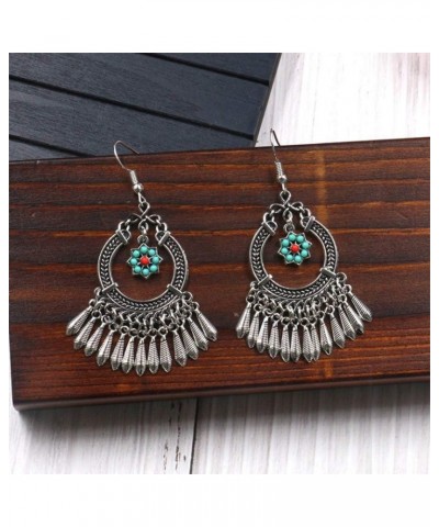 Vintage Boho Statement Drop Dangle Earrings Bohemian Ethnic Handmade Beaded Charms Earring for Women Girls Jewelry Gift Blue ...