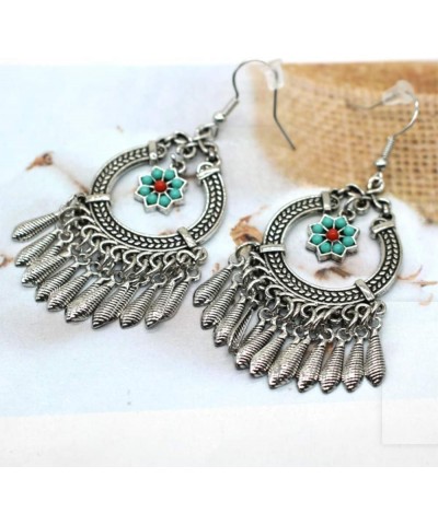 Vintage Boho Statement Drop Dangle Earrings Bohemian Ethnic Handmade Beaded Charms Earring for Women Girls Jewelry Gift Blue ...