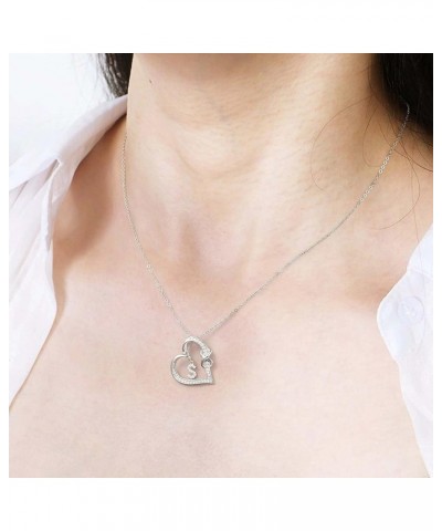 Heart Initial Necklaces for Women Girls, S925 Sterling Silver Initial Necklaces for Girls Jewelry Dainty Letter Alphabet Init...