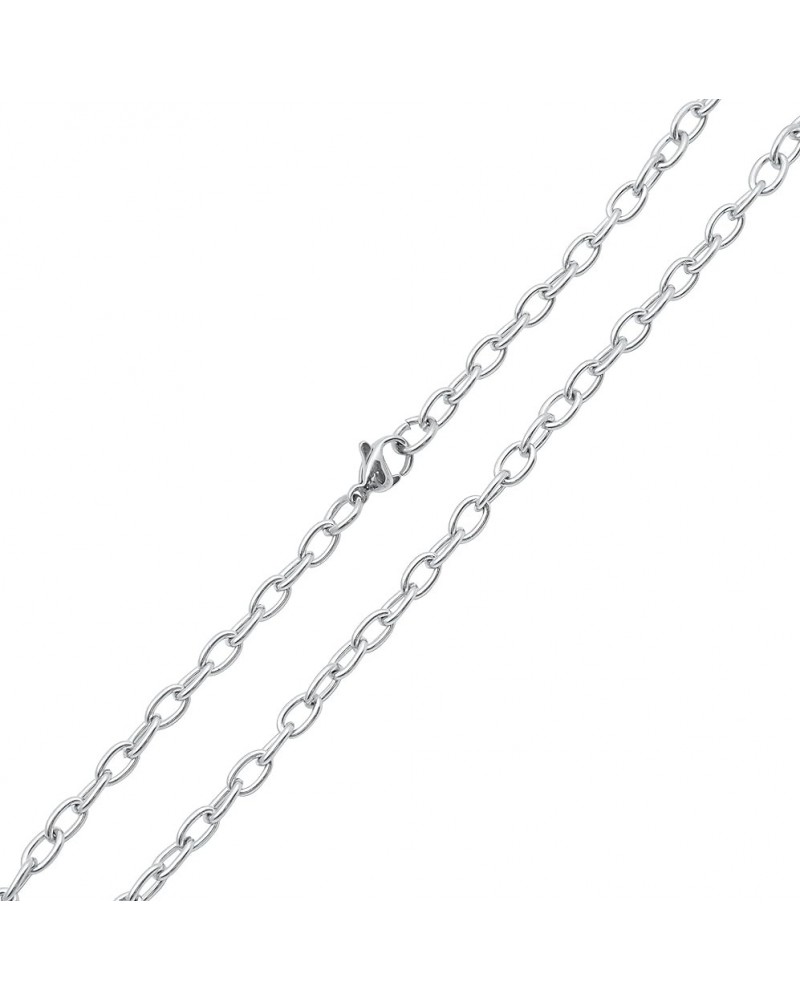 Stainless Steel Rolo Cable Chain Necklace for Mens Women Unisex 1.1MM/2.3MM/3.1MM Width 18 Inch to 36 inch Length 30 Steel Ca...