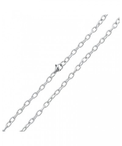 Stainless Steel Rolo Cable Chain Necklace for Mens Women Unisex 1.1MM/2.3MM/3.1MM Width 18 Inch to 36 inch Length 30 Steel Ca...