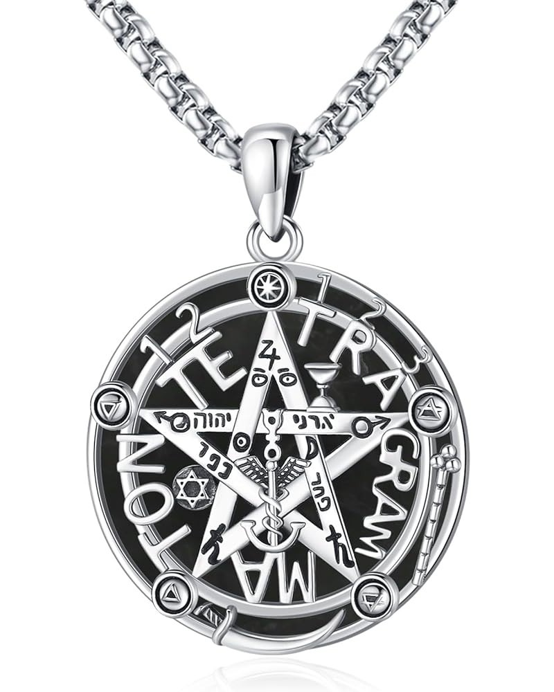 Nudo De Bruja Plata 925 Original Pentagram Necklace Pentacle Tetragrammaton Amuleto De Proteccion De Brujeria Witches Knot Je...