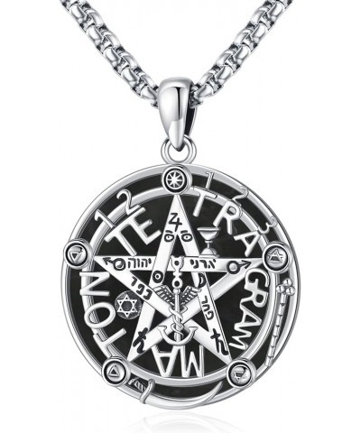 Nudo De Bruja Plata 925 Original Pentagram Necklace Pentacle Tetragrammaton Amuleto De Proteccion De Brujeria Witches Knot Je...