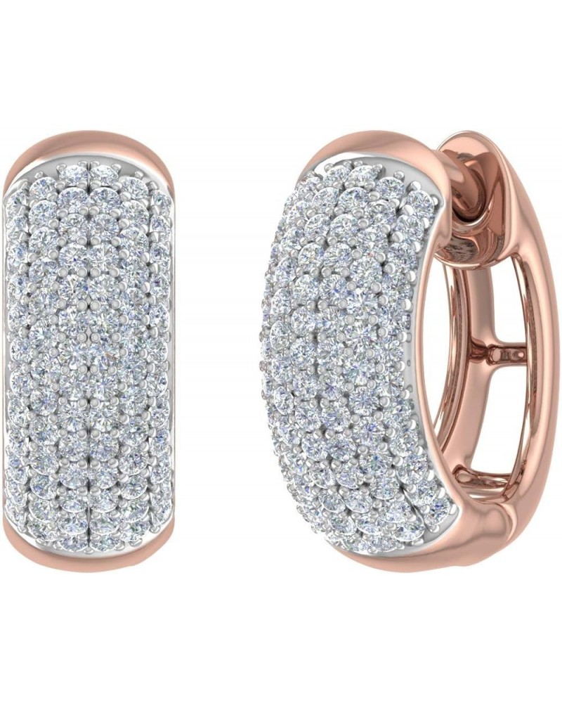 1/2 Carat Diamond Hoop Earrings in 10K Gold or 950 Platinum Rose Gold $142.40 Earrings