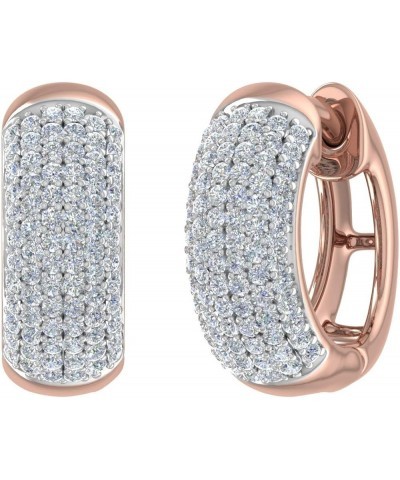 1/2 Carat Diamond Hoop Earrings in 10K Gold or 950 Platinum Rose Gold $142.40 Earrings