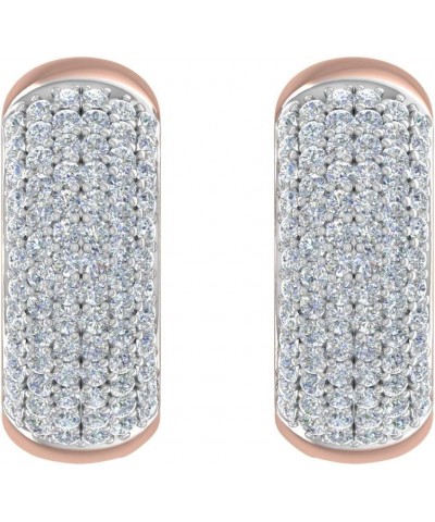 1/2 Carat Diamond Hoop Earrings in 10K Gold or 950 Platinum Rose Gold $142.40 Earrings