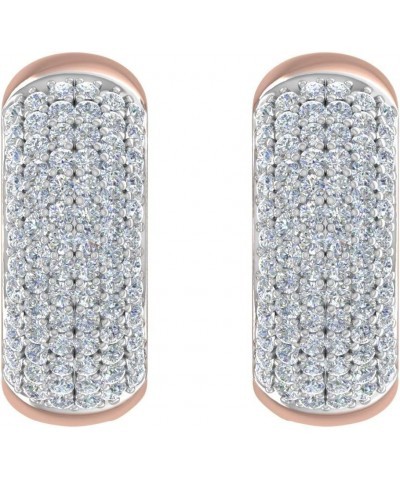 1/2 Carat Diamond Hoop Earrings in 10K Gold or 950 Platinum Rose Gold $142.40 Earrings