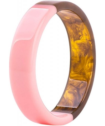 Imitation Jade Glass Acrylic Resin Plastic Statement Cocktail Party Holiday Bangle Bracelet Pink Brown $7.64 Bracelets