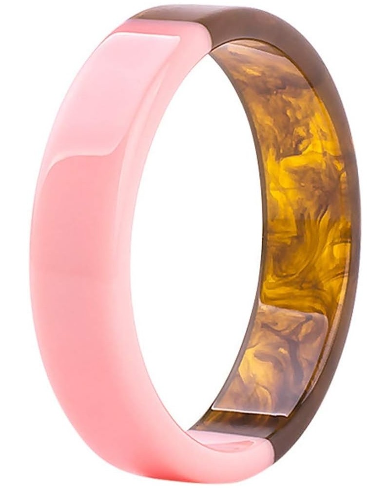 Imitation Jade Glass Acrylic Resin Plastic Statement Cocktail Party Holiday Bangle Bracelet Pink Brown $7.64 Bracelets