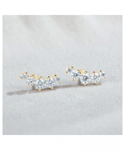 Moissanite Stud Earrings for Women 925 Sterling Silver Sunburst Hypoallergenic Earrings for Sensitive Ears, Fashion Dainty Di...