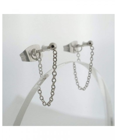 Chain Hoop Huggies in Gold, Rose Gold, or Silver | Minimalist, Delicate Jewelry Silver $9.89 Earrings