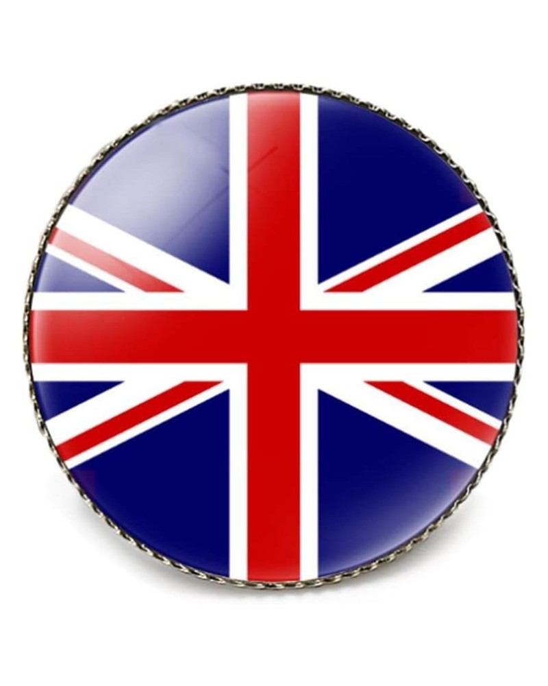 Round 1 Inch Britain England Flag Pin International Travel Brooch Metal and Glass Revivalism Style Souvenir Badge for Hat Clo...