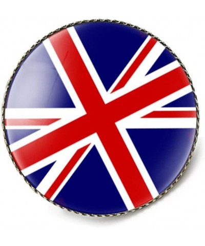 Round 1 Inch Britain England Flag Pin International Travel Brooch Metal and Glass Revivalism Style Souvenir Badge for Hat Clo...