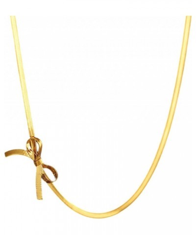 18K Gold Bow Necklace,Dainty Bow Pendent Choker Necklace Bowknot Bow Tie Necklace for Women Girls bow 05 $7.79 Necklaces