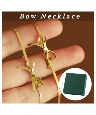 18K Gold Bow Necklace,Dainty Bow Pendent Choker Necklace Bowknot Bow Tie Necklace for Women Girls bow 05 $7.79 Necklaces