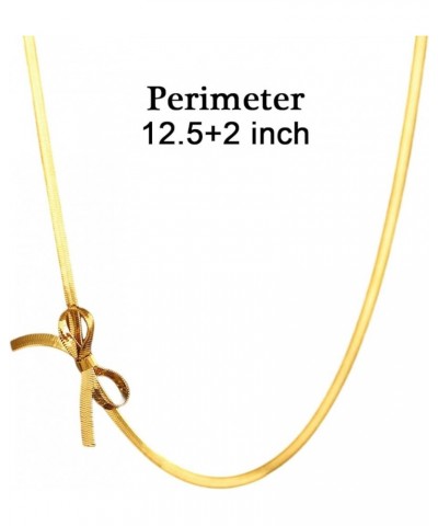 18K Gold Bow Necklace,Dainty Bow Pendent Choker Necklace Bowknot Bow Tie Necklace for Women Girls bow 05 $7.79 Necklaces