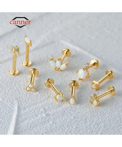 1PC 925 Sterling Silver Piercing Earring for Women Exquisite Crown Ear Studs Cartilage Earring Body Jewelry Gift SV4 1pc $7.9...