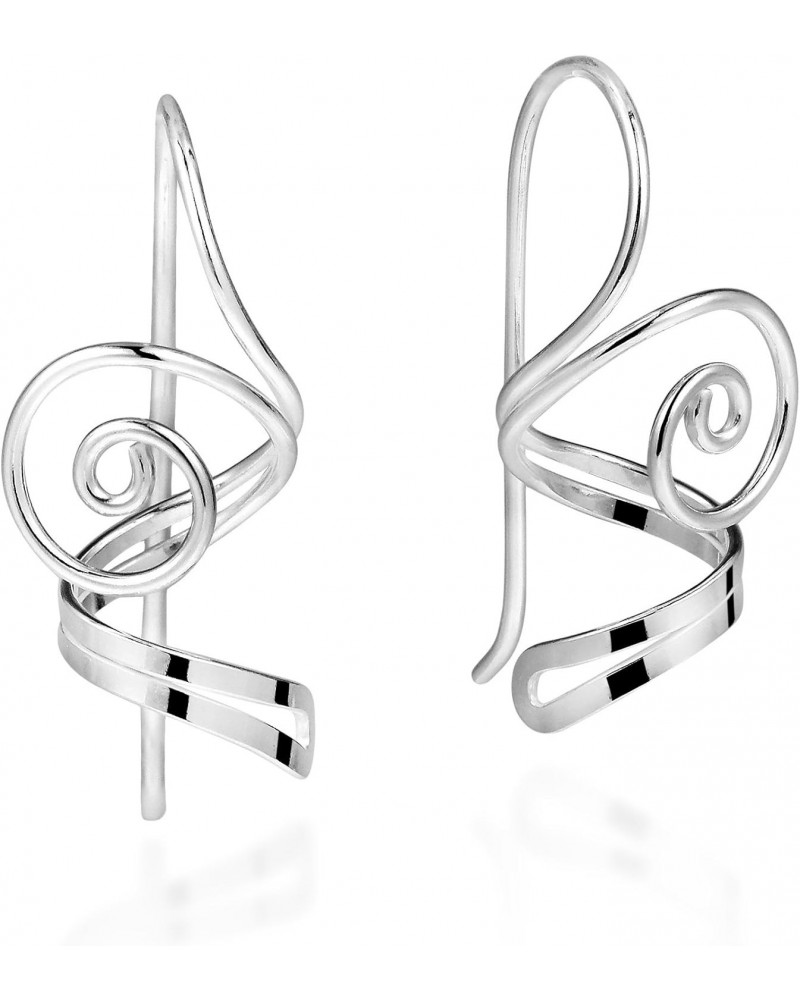 Modern Swirls Sterling Silver Slide-Through Dangle Earrings | Classic Sterling Silver lide-Through Earring for Women $11.29 E...