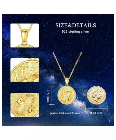 925 Sterling Silver Constellation Necklaces Horoscope Medallion Coin Disc Charm Dainty Celestial Astrology Jewelry for Women ...