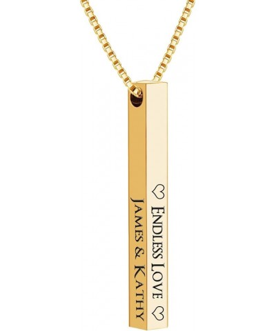 Vertical Custom 3D Bar Necklace Personalized Engraved Message Pendant Necklace for Mother Gold Bar Necklace 1 $14.83 Necklaces