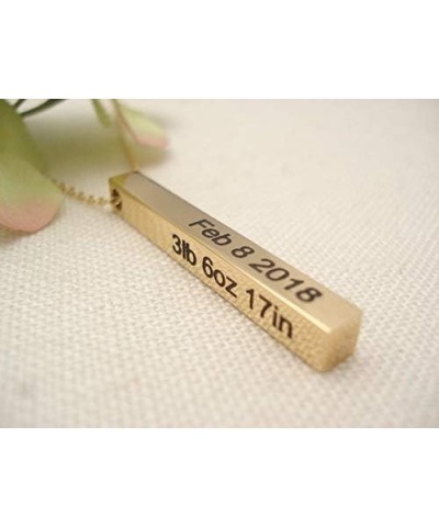 Vertical Custom 3D Bar Necklace Personalized Engraved Message Pendant Necklace for Mother Gold Bar Necklace 1 $14.83 Necklaces