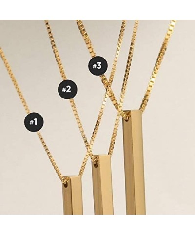 Vertical Custom 3D Bar Necklace Personalized Engraved Message Pendant Necklace for Mother Gold Bar Necklace 1 $14.83 Necklaces